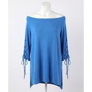 NEW UMGEE casual cutie lace up top in cobalt